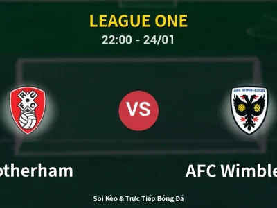 Soi Kèo Rotherham vs AFC Wimbledon – 22:00 24/01 | Nhận Định, Dự Đoán Tỷ Số