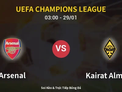 Kết Quả: Arsenal 3-2 Kairat Almaty – Highlight & Bàn Thắng | UEFA Champions League