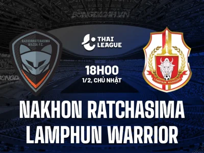 Nakhon Ratchasima vs Lamphun Warrior: Trận chiến sinh tử dưới đáy bảng xếp hạng Thai League 1