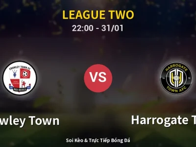 Soi Kèo Crawley Town vs Harrogate Town – 22:00 31/01 | Nhận Định, Dự Đoán Tỷ Số