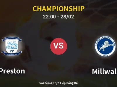Soi Kèo Preston vs Millwall – 22:00 28/02 | Nhận Định, Dự Đoán Tỷ Số