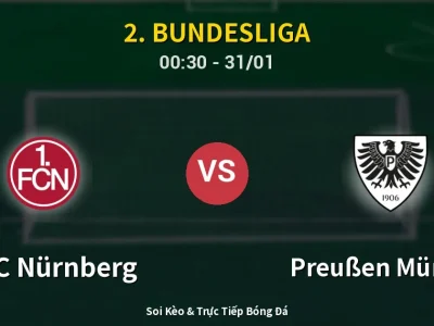 Kết Quả: 1. FC Nürnberg 1-1 Preußen Münster – Highlight & Bàn Thắng | 2. Bundesliga