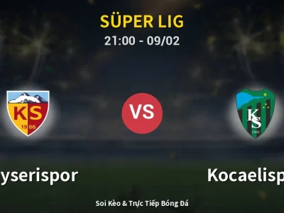 🔴 Trực Tiếp: Kayserispor 0-0 Kocaelispor – Link Xem Süper Lig (Full HD)