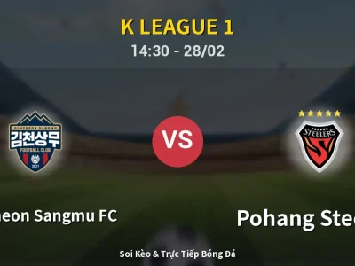 🔴 Trực Tiếp: Gimcheon Sangmu FC 1-1 Pohang Steelers – Link Xem K League 1 (Full HD)