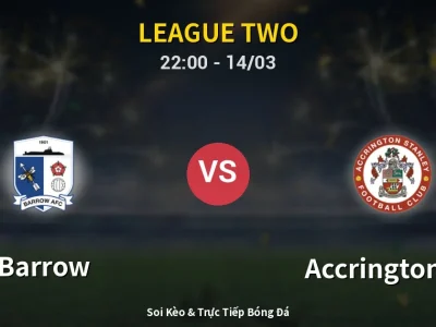 Soi Kèo Barrow vs Accrington ST – 22:00 14/03 | Nhận Định, Dự Đoán Tỷ Số