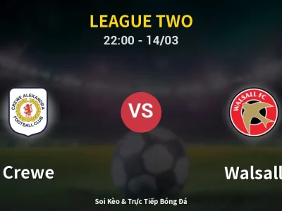 🔴 Trực Tiếp: Crewe 0-1 Walsall – Link Xem League Two (Full HD)