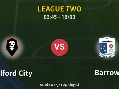 Kết Quả: Salford City 3-1 Barrow – Highlight & Bàn Thắng | League Two