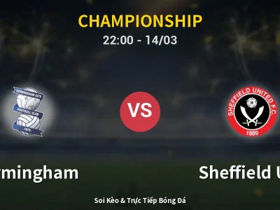 Soi Kèo Birmingham vs Sheffield Utd – 22:00 14/03 | Nhận Định, Dự Đoán Tỷ Số