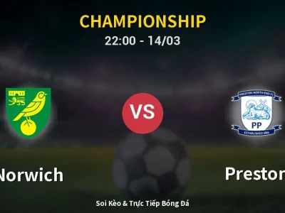 🔴 Trực Tiếp: Norwich 1-0 Preston – Link Xem Championship (Full HD)