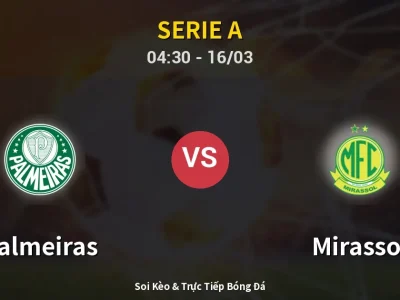 Kết Quả: Palmeiras 1-0 Mirassol – Highlight & Bàn Thắng | Serie A