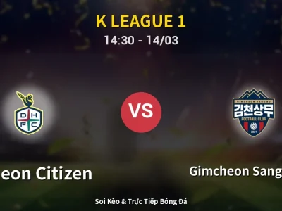 Kết Quả: Daejeon Citizen 1-1 Gimcheon Sangmu FC – Highlight & Bàn Thắng | K League 1