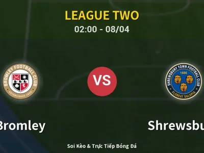 Kết Quả: Bromley 2-1 Shrewsbury – Highlight & Bàn Thắng | League Two