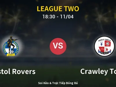 Soi Kèo Bristol Rovers vs Crawley Town – 18:30 11/04 | Nhận Định, Dự Đoán Tỷ Số